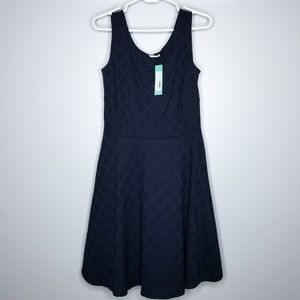XL Navy Textured Knit Dress